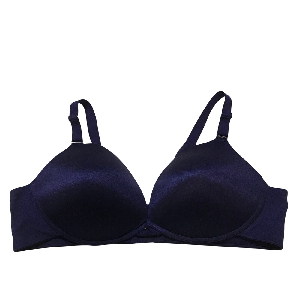Cacique Boost Plunge Bra Navy Blue Underwire Padded Plus Size 46C Lane Bryant